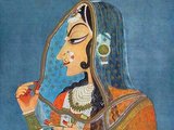 Kishangarh Painting emerged as a distinctive style in the middle of 18th century under the patronage of Maharaja Sawant Singh. Nihal Chand, a gifted artist in the Maharaja's court, produced some highly individualistic and  sophisticated works.<br/><br/>

The chief characteristics of the Kishengarh paintings were the elongation of human faces, lavish use of green and depiction of panoramic landscapes. Portrayal of Radha and Krishna in elongated faces is a common subject of Kishangarh paintings. The elongated neck, the long stylised eyes with drooping eyelids, the thin lips and pointed chin of Radha standing in a graceful pose with her head covered with a muslin odhni, is undoubtedly the most striking creation of the Kishangarh school. This style continued into the 19th century and a series of paintings of the Gita Govinda were produced in 1820.<br/><br/>

The most famous Kishangarh painting is called Bani Thani. The Indian government has used it on a postal stamp. The Bani Thani style of painting got its name from a story with a twist of romance to it. In the Kishangarh court during the 18th century there ruled a poet-king called Raja Samant Singh (1699–1764) who had eyes only for Bani Thani, a court singer and poet. Bani Thani’s eyes were what drew Samant Singh to her, and so did her singing. Seeing Bani Thani singing in his court each day helped the king’s heart grow fonder. Now Samant Singh wrote poetry under the name of Nagari Das, and since Bani Thani was a poet in her own right too, love was not far behind.<br/><br/>